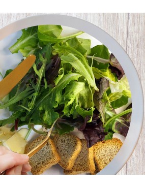 2-CAESAR SALAD (1/2 Half) - Romaine lettuce - croutons - shredded Parmesan cheese